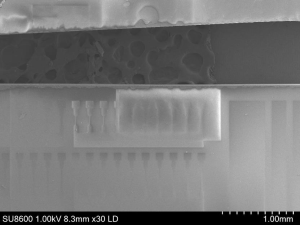 Severe carbon contamination and redeposition. SEM Analysis